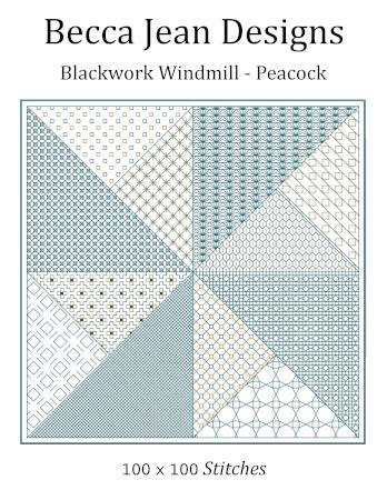 Blackwork Windmill - Peacock